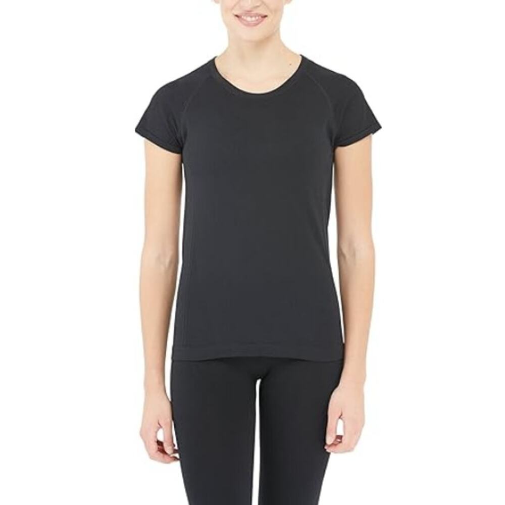 SPANX Women's Very Black Look at Me Now Seamless Tee Size S